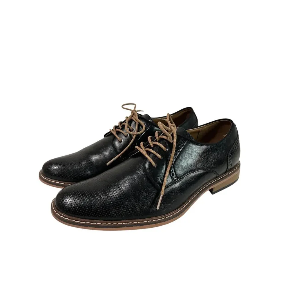 Size 10 Steve Madden Mens Black Oxford Bobby Shoe Lace Up
